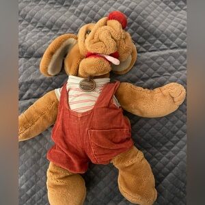 VTG Wrinkles Dog Hand Puppet 18" Plush Toy 1981 Ganz Original Outfit Tag 4146734